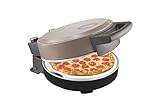 Bestron Horno de pizza, para pizzas crujientes en 5-10 minutos, horno de pizza eléctrico con una temperatura de 320 °C, incluyendo piedra refractaria y 2 grandes espátulas de madera, color: Beige