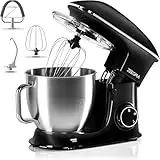 ZEEGMA ZE-PLANEET CHEF, Robot de cocina multifunción, Amasadora, 2200 W, con Cuenco de Acero Inoxidable de 6.5 L, 7 velocidades, Incluye Juego de 3 Piezas de Pastelería (Black)