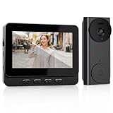Timbre Inalámbrico Con Cámara, Videoportero Wifi, 70° Timbre De Cámara ángulo De Visión,1500mah Timbre Inalámbrico Exterior Impermeabl