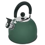 Milestone Camping 24869 - Hervidor de agua silbante para camping, boquilla de vertido y mango plegable resistente al calor, camping, pesca, talleres y garajes