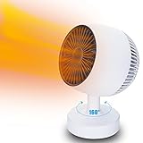 Mini Calefactor Eléctrico Cerámico PTC, Oscilación Automática de 160°, 500W Calentador Bajo Consumo, Calefactor Portátil Silencioso, 3 Modos Protección Contra Sobrecalentamiento, Sistema Antivuelco