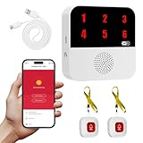 Boton Emergencia Ancianos, Wi-Fi Smart Emergency Alarm Beeper Botón de Llamada de Emergencia para Personas Alarma Avisador Mayores Remota de Teléfono Móvil 2 Botón 1 Receptor