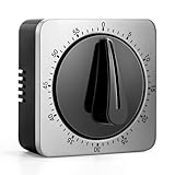 Albayrak Temporizador de cocina, reloj temporizador de cocina para chef con alarma fuerte, no requiere pilas, 100% mecánico, respaldo magnético, exquisito cuerpo de acero inoxidable, recordatorio de