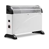 TROTEC Convector TCH 20 E, 2000 W, 3 Niveles de Calefacción, Termostato Regulable, Anti Sobrecalentamiento, Control Antihielo, Portátil, para Habitaciones de hasta 24 m²/60 m³