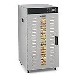 Klarstein Master Jerky 300 Pro deshidratadora profesional - 20 pisos, 2000 W, capacidad de 3,04 m², termostato: 40-90 °C, 25 kg de fruta y verdura, carcasa de acero inoxidable