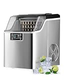 CREWORKS Maquina para Hacer Hielo 22KG/24H Máquina de Hielo para Casa 24PCS con Panel de Control, 160W Maquina Hacer Hielo Portátil para Hogar, Oficina, Bar, Restaurante