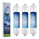 Microfilter compatible con Samsung DA29-10105J LG 5231JA2010A 5231JA2010B GE GXRTDR frigorífico filtro agua en línea NSF Certified Ice Maker Whirlpool WHKF IMTO 3Pack