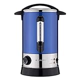 Navaris Hervidor de agua eléctrico de 6.8 L con grifo - Dispensador de bebidas calientes con termostato - Olla eléctrica para té café vino - Azul