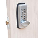ShouSiFang Cerradura digital para puerta con código de bloqueo de HomeSecure, resistencia meteorológica, cromada,plata