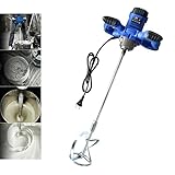 Batidora Mortero, Mezclador de Mortero, Mezclador de Taladro 2600W Batidor Pintura y Mortero, Agitador M14 Ajustable Cemento Hormigonera, Mezclador de yeso, 6 Velocidades Variables, Ø 120 x 590 mm