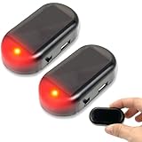 LED luz Antirrobo,Luz Solar LED de Alarma,2Pcs Alarma de Coche Solar,Luz Solar LED de Alarma de Coche,Luz De Seguridad Intermitente LED Antirrobo,Luz de Advertencia de Energía Solar Simulada(Rojo)