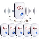 Repelente Ultrasónico de Plagas, 6 Pack Electrónico Repelente Mosquitos Control de Plagas, Repelente Ultrasónico Mosquitos para Anti Mosquitos, Moscas, Ratones, Cucarachas, Arañas, Roedores