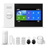 LWOHSI Sistema de Alarma con Pantalla táctil Completa de 4,3 Pulgadas con Alarma de aplicación, Sensor de Puerta/Ventana, Control Remoto, Funciona con Alexa para el hogar, apartamento