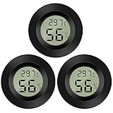 Thlevel Mini Termómetro Interior del Higrómetro Digital Casa Temperatura y Medidor de Humedad para la Sala Estar Invernadero Bodega Sótano Almacén 3PCS
