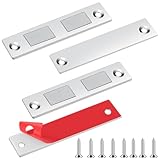 Romon Iman Puerta Armario Autoadhesivo, 2 Pcs Cierre Magnetico Ultra-fino Pestillo Puerta Corredera Armario, Iman Adhesivo de Cocina Mueble Cierre Cajones Alacena Clausura Cerradura Magnetica