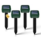 Bolardos para Topos 4 Unidades, IP65 Impermeable, ahuyentador de Topos, Repelente de Topos solares para jardín y Camping, Anti Topos, Ratones, Serpientes – Verde