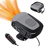 Fivtsme Calentador de Coche, Calefactor 12v 150W, Calentamiento rápido, Calentador De Coche Portátil, Descongelador Parabrisas, Rotación de 360 Grados Desempañador de Parabrisas