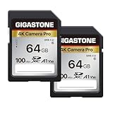 Gigastone 64GB Tarjeta SD, Paquete de 2, 2 minicajas, V30 SDXC Tarjeta de Memoria Alta Velocidad 4K Ultra HD UHD Vídeo Compatible con Canon Nikon Sony Pentax Kodak Olympus Panasonic Cámara Digital