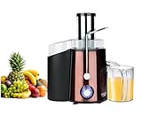 Licuadora profesional de frutas y verduras – Centrifugador extractor, gran potencia 1000 W con 2 velocidades – Centrifugadora de extractos y zumos regenerantes, base antideslizante, función antigoteo