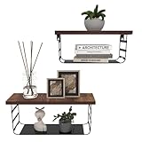 Vasemouh Estanteria Pared con Estructura de Doble Capa, Estanteria Baño Madera, Apto para Baño, Cocina, Salón, Dormitorio(Juego de 2).