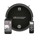 Hoover H-GO 300 - Hydro Pro - HGO330HC Robot Aspirador, Aspira, Barre, friega y Pasa la mopa, 2 depósitos, Wi-Fi, conexión Alexa, 120mins, Mando y Base de Carga, Sensor anticaída y antichoque, Negro
