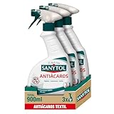 Sanytol - Spray Antiácaros, Mata Ácaros (incluido Sarna) y Chinches en Tejidos no Lavables, Ideal para Colchón, Sofás, Alfombras y Otros Textiles no Lavables - Pack de 3 x 300 ml = 900 ml