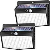 nipify Luz Solar Exterior,3 Modos / 2 Paquete Luz Solar Exterior con Sensor de Movimiento, Impermeable Foco exterior solar para Jardín, Garaje, Calle, Patio, Caminos