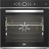 Beko BBIM13500XPSW bPRO 700 - Horno empotrable (71 l de capacidad, pantalla TFT de 2,4', termómetro para asar CookSense, 15 funciones, pirólisis, cierre suave, HomeWhiz, programas automáticos, color