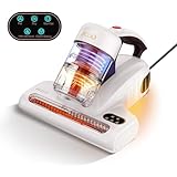 JIGOO Aspiradora de Ácaros con Sensor de Ácaros y Pantalla LED Inteligente, Aspiradora Antiácaros para Colchones con luz UV, Combate Las chinches, Elimina el 99,9% de los alérgenos, Especial Alergias