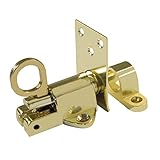 Amig - Pasador de Sobreponer para Ventanas Mod.950 - Pestillo de Perno Apto para Cierre Horizontal o Vertical - De Zamak con Acabado Latonado - Medidas: 43 x 52 mm - Incluye Tirafondos