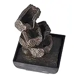 Fuente de Mesa de Relajación de 4 Niveles para Interiores Fuente de Mesa Interior Fuente de Escritorio con Cascada de Roca Fuente Interior Oficina Hogar (Enchufe Europeo 100-240V