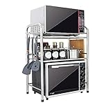 Estante organizador de cocina de acero inoxidable negro de 3 niveles para restaurante, lavandería, horno microondas, estante de almacenamiento (negro)