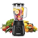 Aigostar Swift - Batidora de Vaso, Capacidad 1.5L, 800W, Tritura Hielo, Licuadora con 4 Cuchillas con Recubrimiento de Titanio, 2 Velocidades + Turbo y Función AutoClean. Libre de BPA