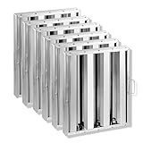 VEVOR Filtro de Campana Comercial de Cocina de Restaurante de Acero Inoxidable para Campanas Extractoras de Cocina Comerciales con Clasificación de Grasa, 3 Ranuras, Paquete de 6, 393 x 493 x 45 mm
