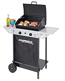 Campingaz Xpert 100 L Barbacoa gas, parrilla gas con dos quemadores compactos, 7.1 kW de potencia, parrilla de rejilla, 2 mesitas auxiliares y carro en acero