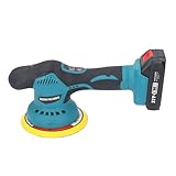 Wakects Máquina Pulidora Excéntrica, Amoladora y Pulidora Inalámbrica, 2800 a 5500 RPM, 6 Velocidades, Juego de Máquina de Cera Pulidora Portátil Recargable para Detalles de Automóviles