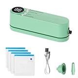 Mini sellador al vacío, portátil, 60 KPA, con 3 niveles de temperatura, 4 bolsas, 1 adaptador de inflado y 1 adaptador de extracción de aire para conservar aperitivos y almacenamiento de alimentos