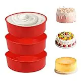 3Piezas Moldes Silicona Reposteria Redondo 6 Pulgadas Molde Silicona Redondo para Hornear, Antiadherente Molde Silicona Bizcocho Redondo, Molde Bizcocho Silicona para Tartas de Capas, Tartas de Queso