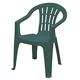 CABLEPELADO Silla plástico apilable, Silla plástico para jardín, Silla de plástico para terraza, Silla para Patio, Silla Camping, Silla plástico Comedor, Altura Total 80 cm, Plástico, Verde