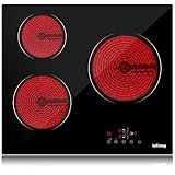 IsEasy Placa Vitrocerámica, 6600 W, Cerámica, Negro