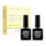 AIMEILI Primer Uñas y Deshidratador de Uñas, Preparación de Para Polvos Acrílicos y Esmalte en Gel Sin Necesidad de Lámpara UV/LED 2x10ml