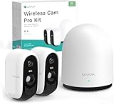 WUUK Cámara de Vigilancia WiFi Exterior 2K, 240 Días de Batería, Cámaras sin Cables, sin Suscripción, Soporte para Homebase hasta 8 Cámaras, 32GB de Almacenamiento Local, Compatible con Alexa y Google
