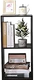 Etnicart Doble cubo de decoración de almacenamiento, librería estantería wengue 35x30x70 madera MDF estantería de oficina entrada salón marrón oscuro wengué cubo de arredo estanteria libros