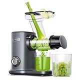 AMZCHEF Juicer Compacto Con Dos Modos De Alimentación Para Uun Uso Fácil - Extractor De Zumos Y Verduras De Alta Tecnología Con Masticación Inversa Y Un Rendimiento De Zumo Ultra Alto - Roas