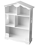 leomark Estantería de Madera para Niños, Casa Blanca, Tres Estantes, Altura 101cm, Librero para Dormitorio