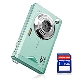 Cámara Digital CCN, 48MP 1080P FHD Cámara de Fotos con Pantalla de 3.0 Pulgadas, 16X Zoom Digital Cámara Compacta Portátil con 32GB Tarjeta TF, Cable USB, para Adolescentes Niños Adultos, Verde
