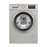 Bosch Serie 4 - Lavadora de carga frontal, 7 kg, 1200 RPM, Programa HigienePlus, ActiveWater Plus, Motor EcoSilence, Acero mate antihuellas - WAN2427YES