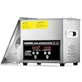 CREWORKS 3L 120W Limpiador Ultrasonidos con Calefacción Temporizador Maquina de Limpieza Ultrasonidos Acero Inoxidable para Prótesis Dentales, Joyas, Gafas, Relojes