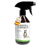 RepellShield® Spray Repelente Gatos Sofa, Jardín, Anti Orines - 250ml - sin Manchas - Seguro para Niños y Mascotas - Spray Antiarañazos Gatos - Ahuyentador Gatos Spray Alternativo a Veneno para Gatos