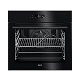AEG BSE782380B Horno Multifunción, 20 Funciones + 3 de Vapor, 225 Programas Automáticos, Cocción en 3 Niveles, Sonda Térmica, TFT Táctil, Ventilador XXL, Negro, A++, Fabricado en DE